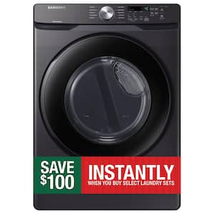 7.5 cu. ft. Stackable Vented Electric Dryer with Sensor Dry in Brushed Black