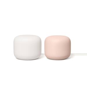 Nest Wifi - Mesh Router AC2200 and 1 Point with Google Assistant - 2 Pack - Sand