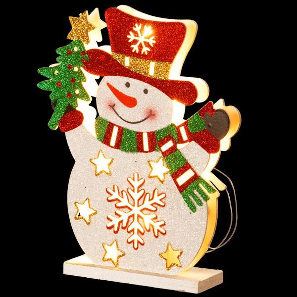 National Tree Company Pre-Lit 12 in. Wooden Snowman