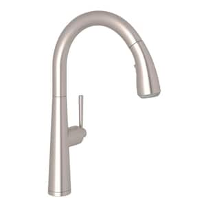 Lux Single Handle Pull Down Sprayer Kitchen Faucet in Satin Nickel