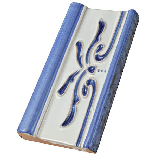 Novecento Cenefa Evoli Cobalto 2-5/8 in. x 5-1/8 in. Glossy Ceramic Wall Tile Trim