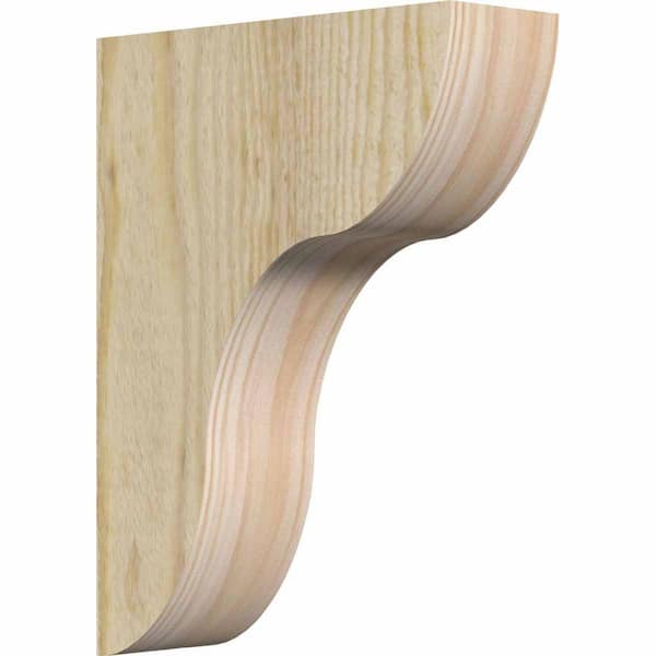 Ekena Millwork 4 in. x 12 in. x 16 in. Douglas Fir Carmel Rough Sawn Corbel