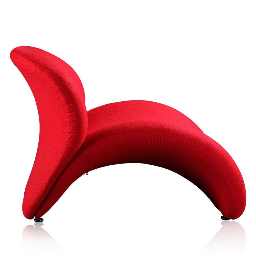 Rosebud Red Geometric Metal Chaise Lounge