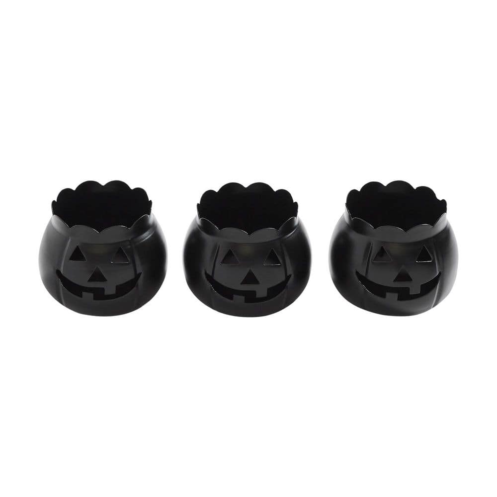 3 in. Black Jack-O-Lantern Halloween Candle Holder (Set of 3) price history on PriceWatchPro