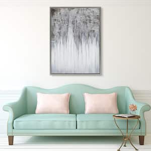 Iceberg Textured Metallic Hand Painted by Martin Edwards Framed Abstract Canvas Wall Art