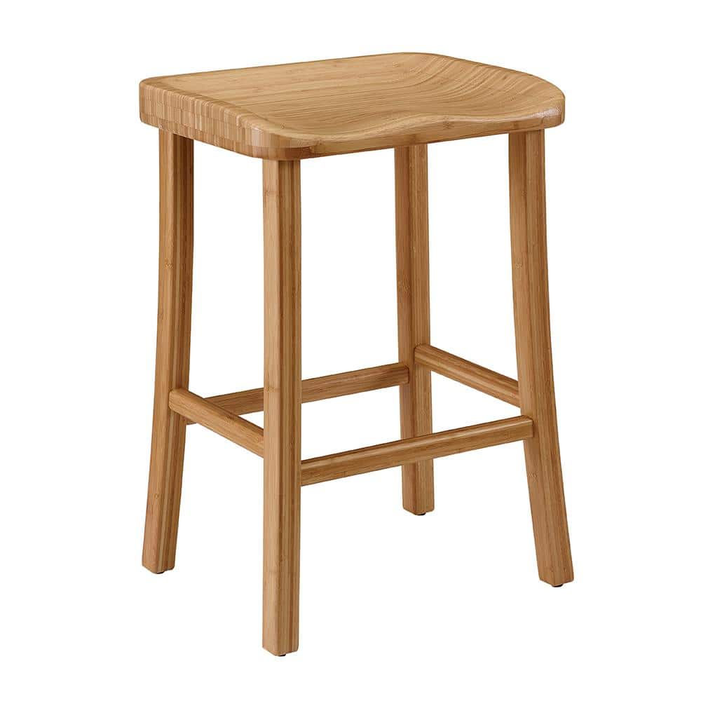 Caramelized Bamboo Saddle Style Counter Stool
