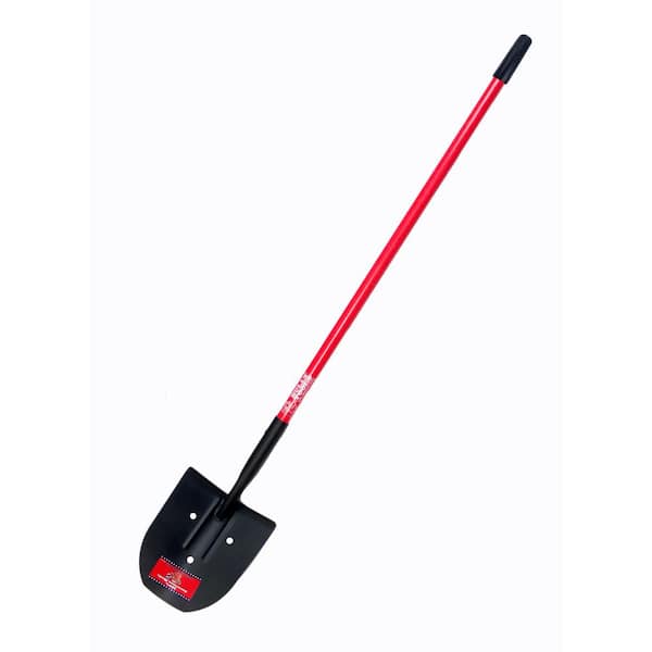 Bully Tools 14-Gauge Rice Shovel with Fiberglass Long Handle, 3-Drain Holes