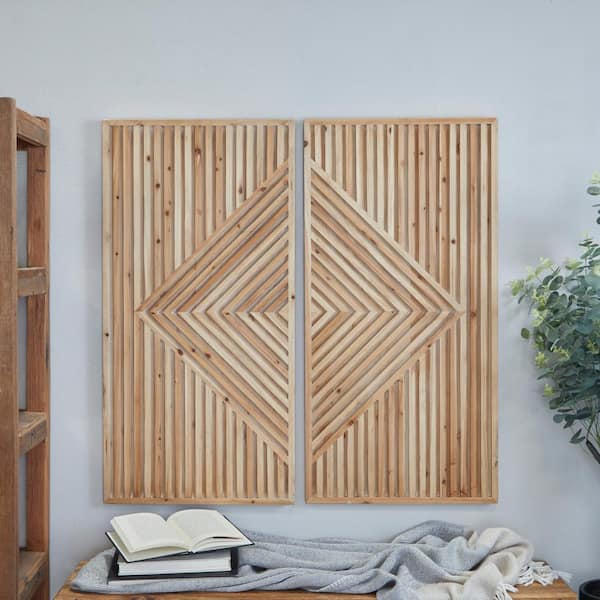 Buy Geometric Wall Art, Wood Wall Art, Large Wooden Mosaic, Dark Wall Decor  Online in India 