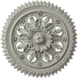 21-5/8 in. x 2-1/2 in. York Urethane Ceiling Medallion (Fits Canopies upto 3-5/8 in.), Pot of Cream
