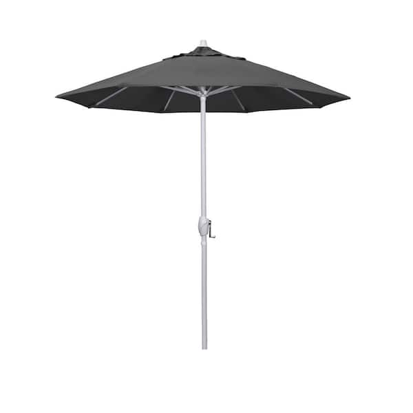 California Umbrella 7.5 ft. Matted White Aluminum Market Patio Umbrella Auto Tilt in Zinc Pacifica Premium