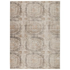 Vibe Airi Gray/Beige 8 ft. 10 in. x 12 ft. 7 in. Medallion Rectangle Area Rug