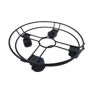 11.8 in. Black Round Wire Plant Caddy