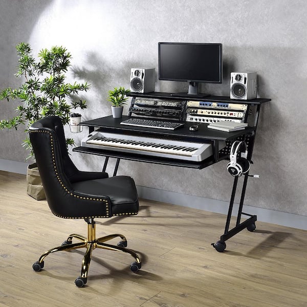 Acme Furniture Suitor 28 in. Rectangular Black Metal Writing Desks