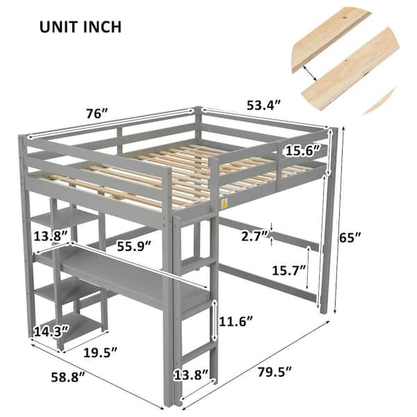 queen size loft bed with closet