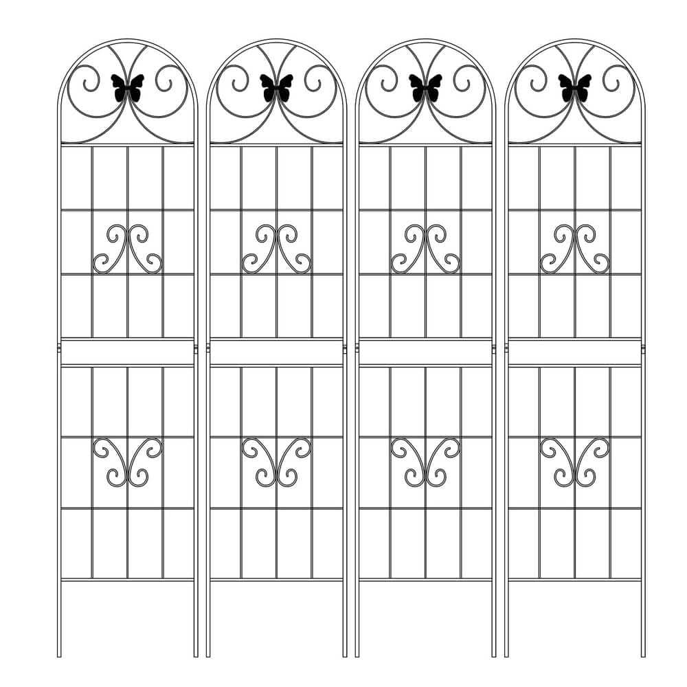 86.7 in. Outdoor Garden Metal Rustproof Plant Climbing Trellis Black, 4-Piece price history on PriceWatchPro
