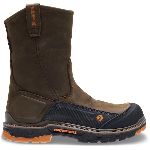 Wolverine Men's Overpass Waterproof Wellington Work Boots - Composite Toe - Brown Size 11.5(M)