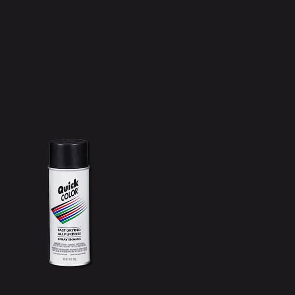 Quick Color 10 Ounce Flat Black General Purpose Interior/Exterior Spray ...