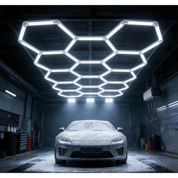 WYZM 15 ft. 600-Watt 72000LM High Brightness Hexagon Garage LED