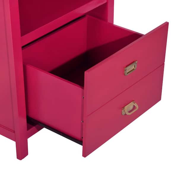 Etna Beschaven rit Homy Casa Loralie 1-Drawer Pink Nightstand 27.2 in. H x 22.3 in. W x 16.9  in. D HD-LORALIE RASPBERRY PINK - The Home Depot