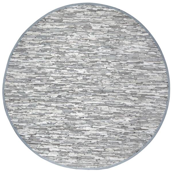 Matador Off White Leather 8 Ft X 8 Ft Round Area Rug Lcd8005r The Home Depot