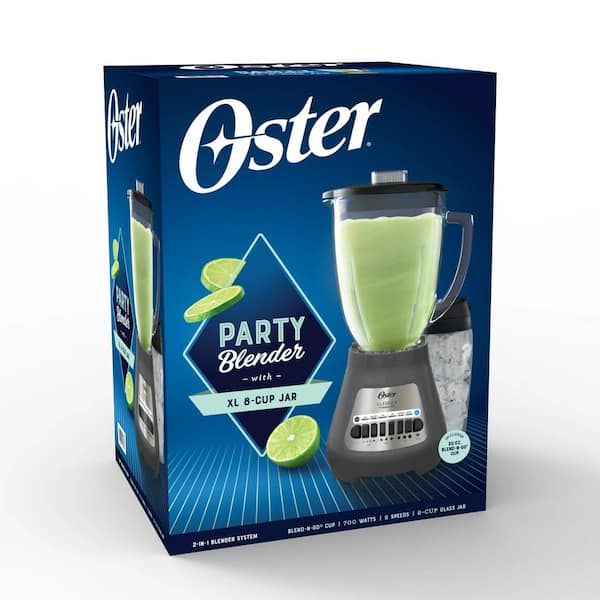Oster Easy to Clean 48 oz. 8-Speed Grey 700-Watts Blender with 20 oz.