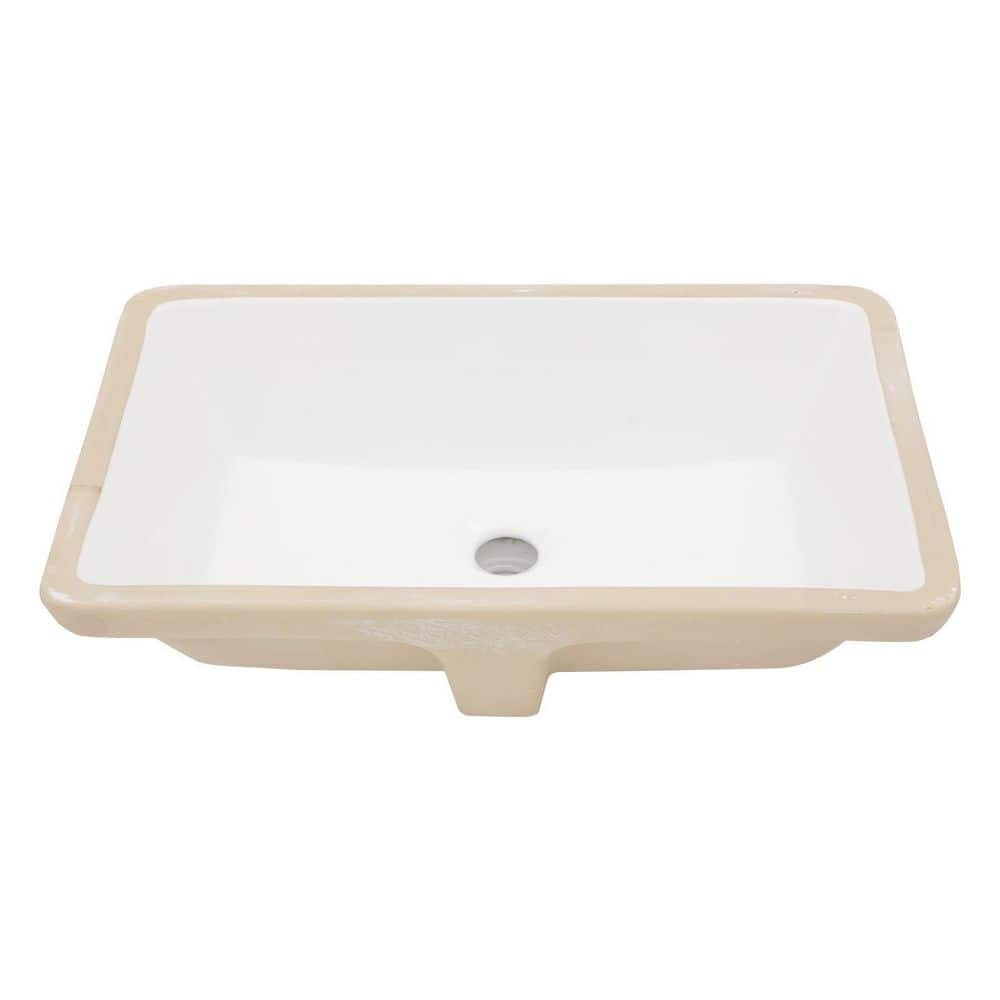 21 in. x 13 in. Drop-In Ceramic Bathroom Sink in White with Overflow, Stain Resistant Rectangular Design price history on PriceWatchPro