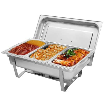 OVENTE Electric Buffet Server and Food Warmer with 3 1.5 Qt. Pan and  Stainless Steel Warming Tray FW173S - The Home Depot