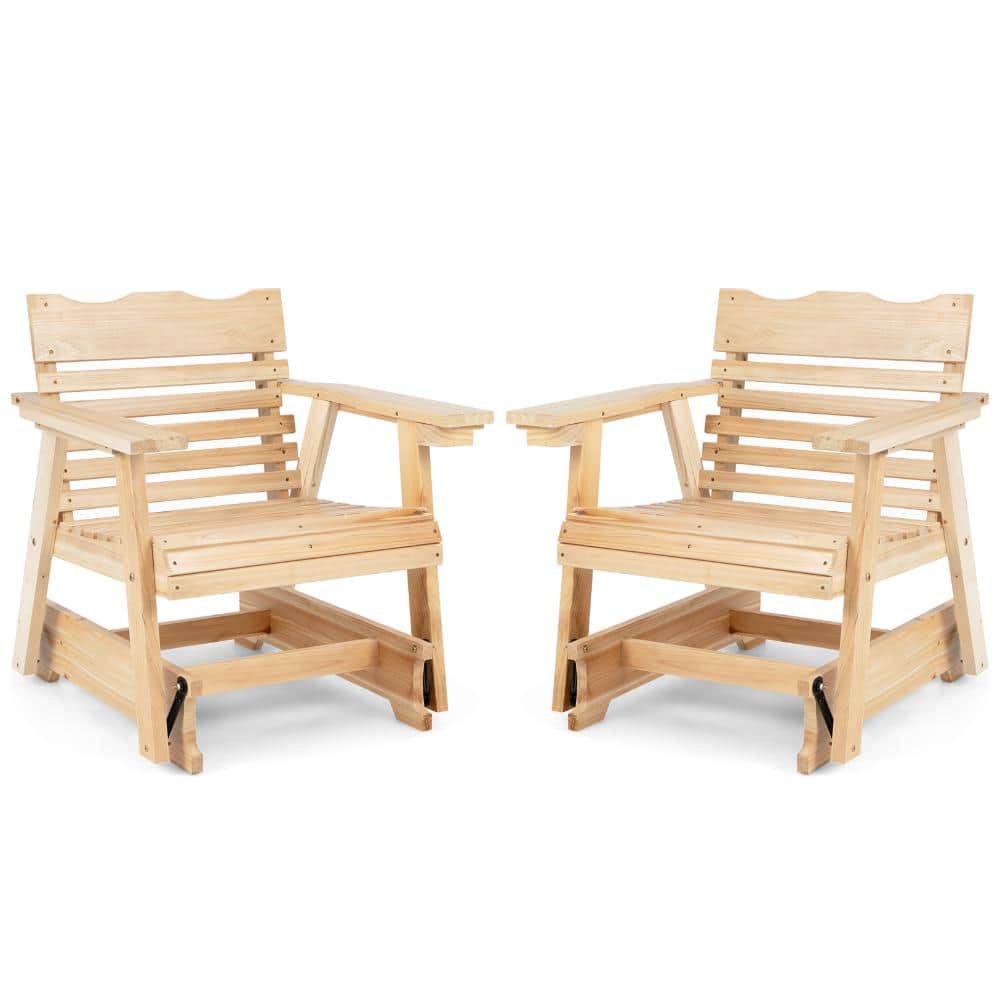 Fir Outdoor Rocking Chair with High Back and Widened Armrests 330 lb. Capacity Natural price history on PriceWatchPro
