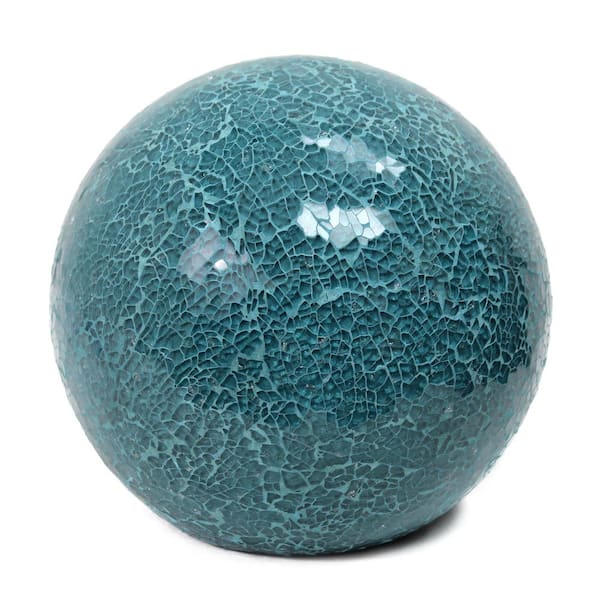Creekwood home 8 in. Crystal Mosaic Patchwork Dome Table Lamp, for Entryway, Living Room, Nightstand, Counter, Bookshelf, Teal