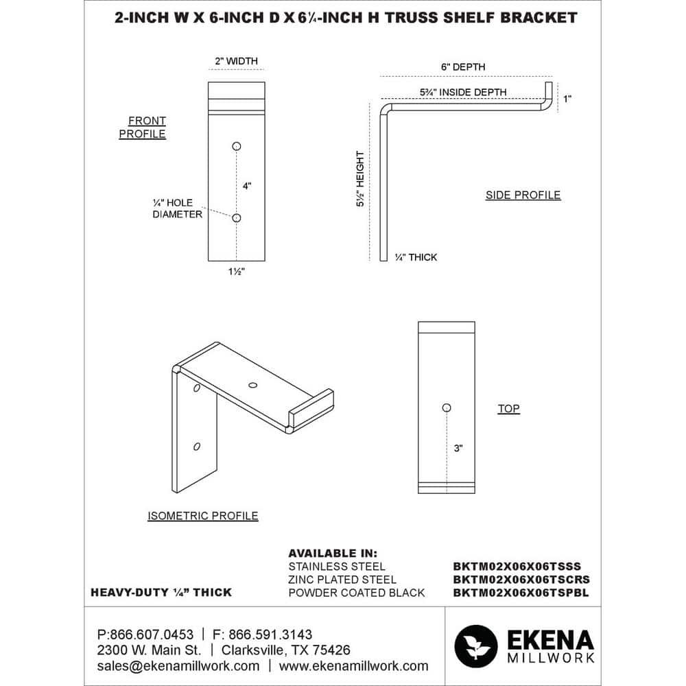 Urban Industrial 6'' Stainless Steel Truss Shelf Bracket