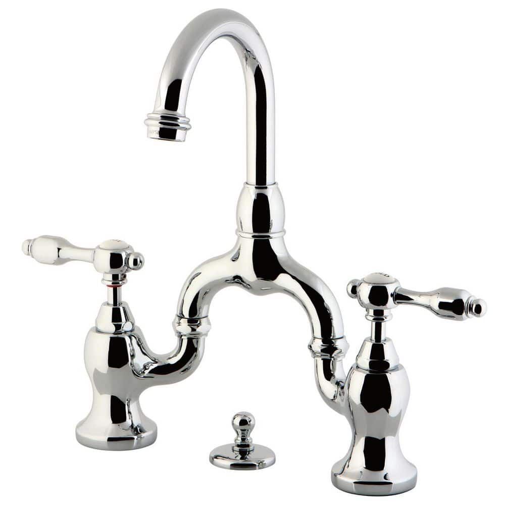 Kingston Brass Tudor 2Handle High Arc 8 in. Bridge Bathroom Faucets