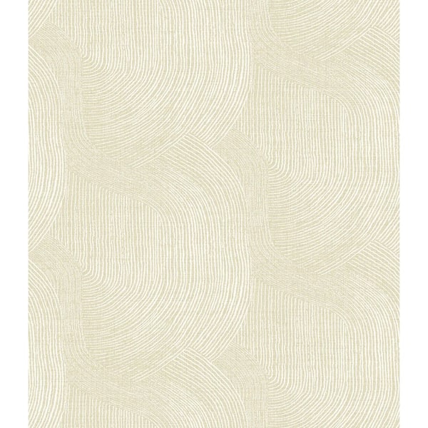 A-Street Prints Folly Champagne White Zen Swirls Wallpaper