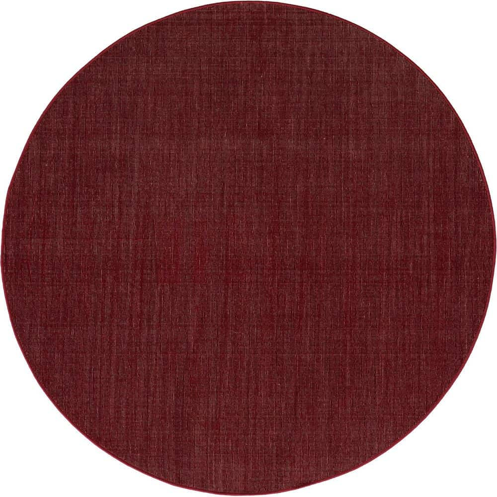 Unique Loom Williamsburg Solid Red 5' 0 x 5' 0 Round Rug 3129859 - The ...