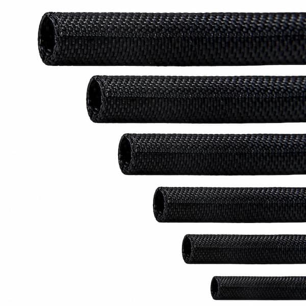 Split Braided Cable Sleeve 25ft 3/8 in Self-Wrapping Wire Loom Cord Protector for Automotive Harness and Home