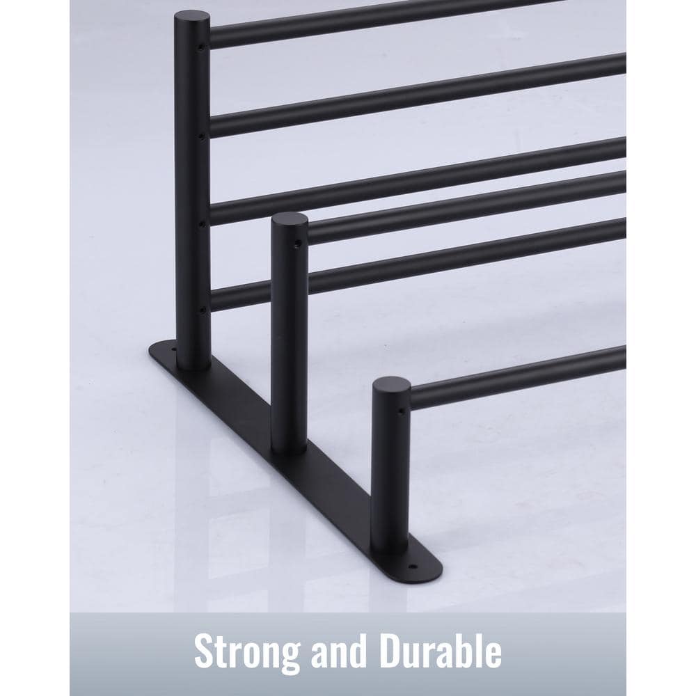 Matte Black Stainless Steel Wall Mounted Towel Rack