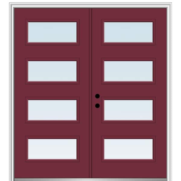 MMI Door 64 in. x 80 in. Celeste Right-Hand Inswing 4-Lite Clear Low-E Painted Fiberglass Smooth Prehung Front Door