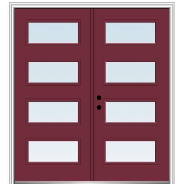 MMI Door 72 in. x 80 in. Celeste Right-Hand Inswing 4-Lite Clear Low-E Painted Fiberglass Smooth Prehung Front Door