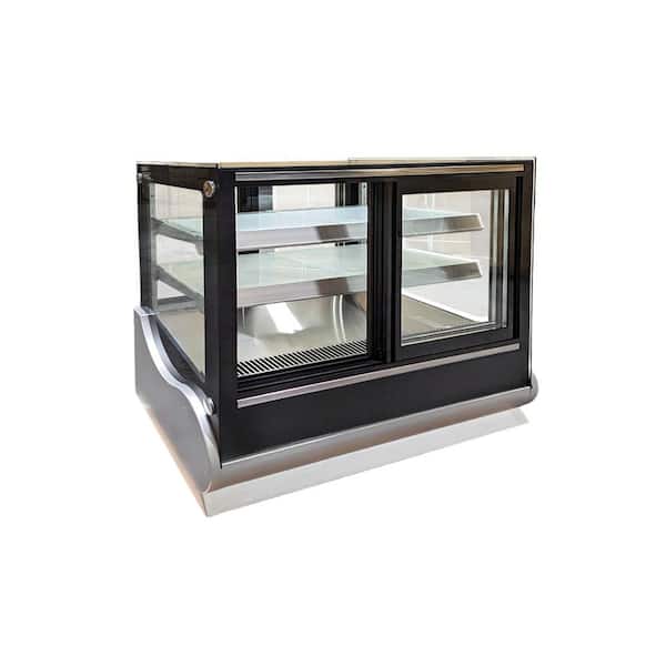 Elite Kitchen Supply 47.4 in. 9 cu. ft. Commercial Refrigerated Countertop Bakery Display EW48B Black