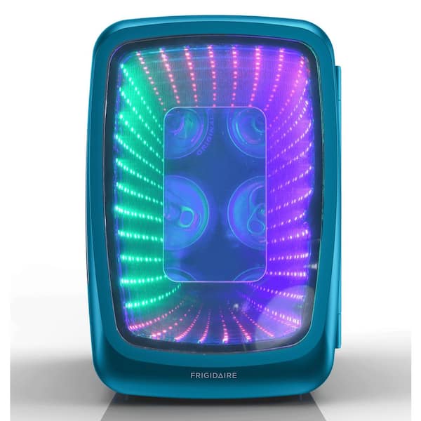 Frigidaire 0.3 cu. ft. 6-Can Retro Mini Refrigerator in Blue with Lights