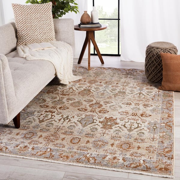 Luana Beige/Rust 5 ft. x 8 ft. Oriental Area Rug
