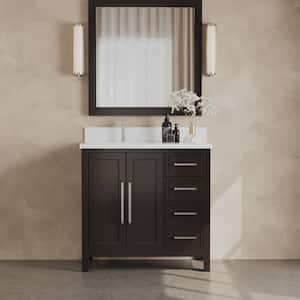 Acadian 36 in. Single Sink Bathroom Vanity Espresso, Quartz Top