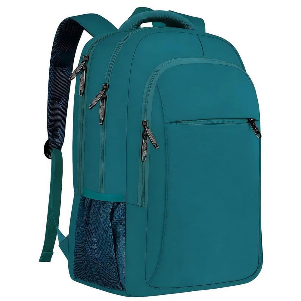 18 in. Peacock Blue Business Anti Theft Slim Sturdy Laptops Backpack, Water Resistant College School Computer Bag