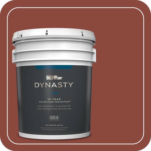 BEHR DYNASTY 5 gal. #PPF-30 Deep Terra Cotta Satin Enamel Exterior Stain-Blocking Paint & Primer