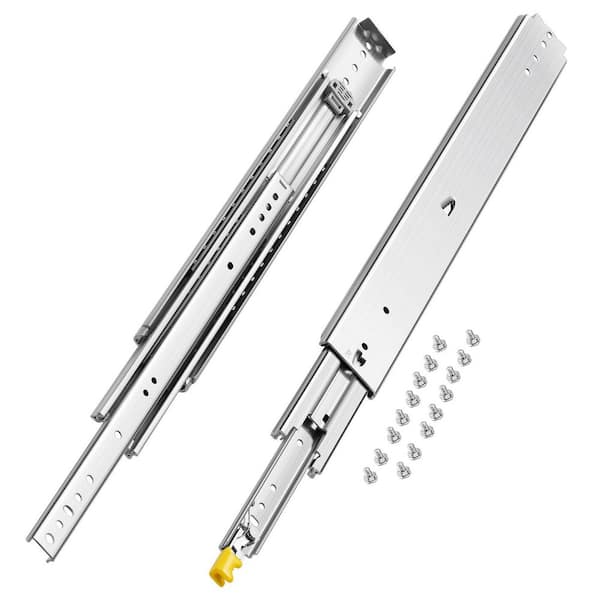 Set of 2 Drawer Slides, Sizes Ranging from 16-60 in., 500 lbs. Capacity, Locking Mechanism, Ball Bearing Side Mount Rail