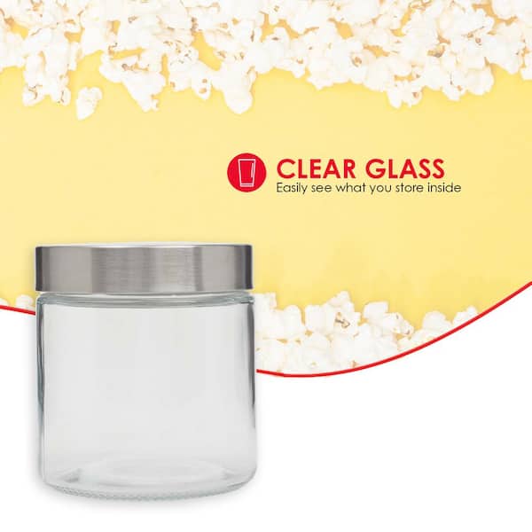Home Basics 26 oz. Small Hexagon Glass Canister, Clear HDC64697 - The Home  Depot