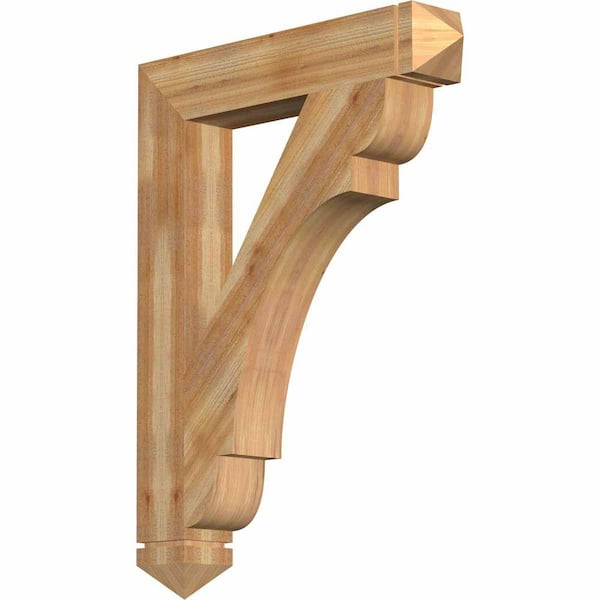 Ekena Millwork 6 in. x 42 in. x 34 in. Western Red Cedar Olympic Arts and Crafts Rough Sawn Bracket
