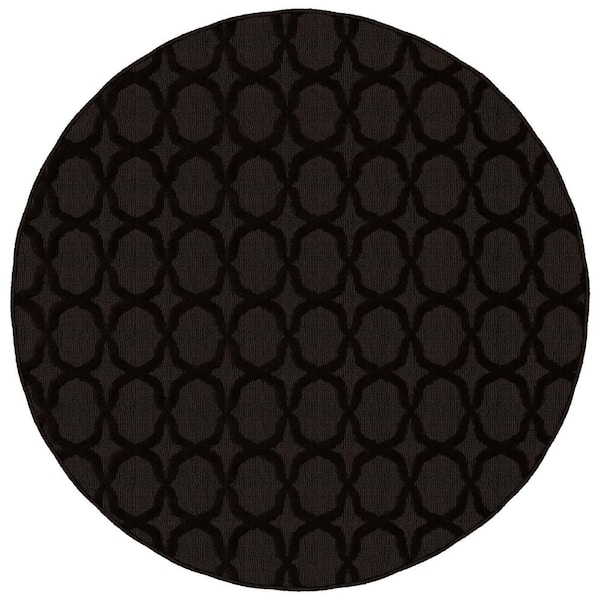 Garland Rug Sparta Mocha 5 ft. x 5 ft. Round Trellis Area Rug