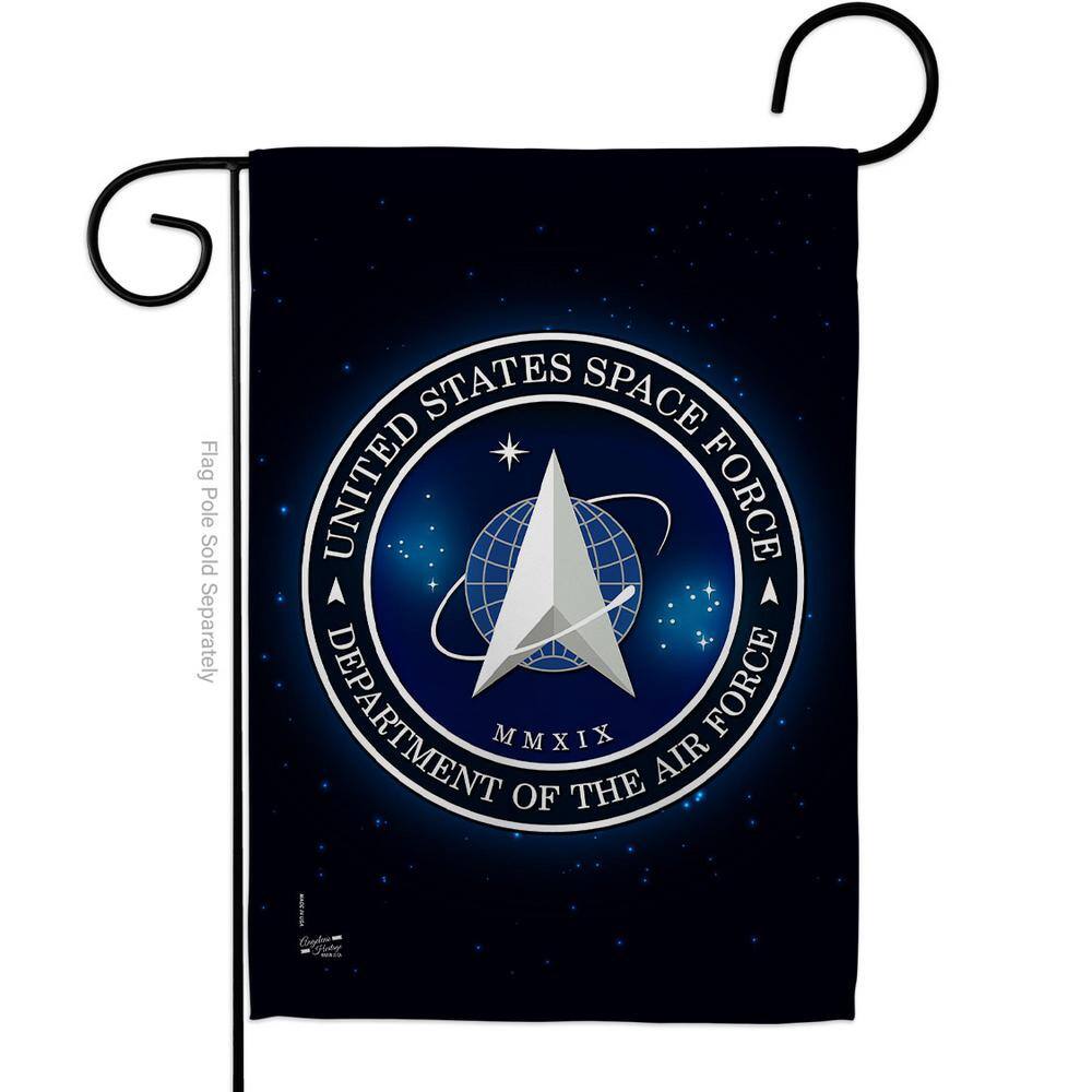 Breeze Decor 13 in. x 18.5 in. Space Force Garden Double-Sided Armed Forces Decorative Vertical Flags