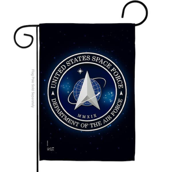 Breeze Decor 13 in. x 18.5 in. Space Force Garden Double-Sided Armed Forces Decorative Vertical Flags