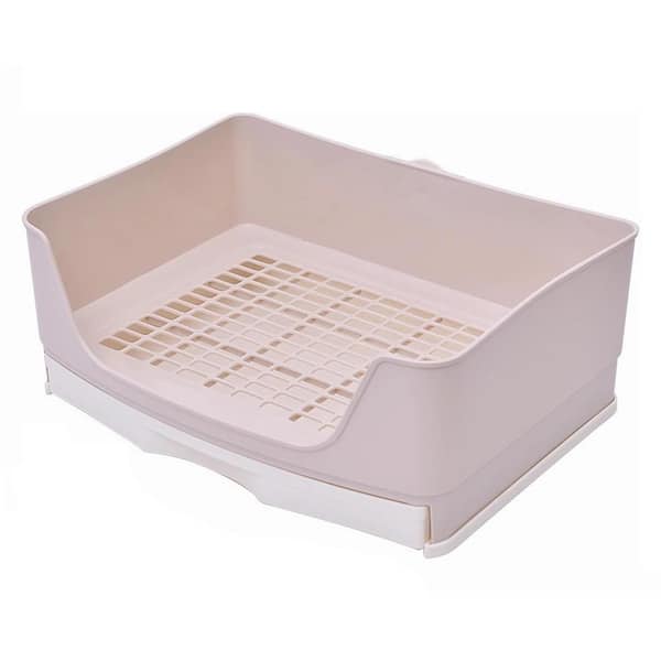 Oyezvary 15.7 x 11.8 in. Plastic Small Animal Pet Litter Pan Trainer with Drawer, 1-Pack